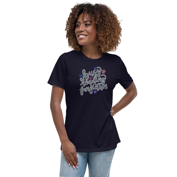 Busy Reading Fan Fiction Women's Relaxed T-Shirt - Fandom-Made