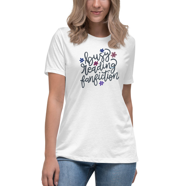 Busy Reading Fan Fiction Women's Relaxed T-Shirt - Fandom-Made