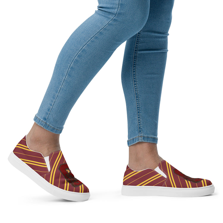 Gryffindor G Embroidery Design Women's Slip-On Canvas Shoes - Fandom-Made