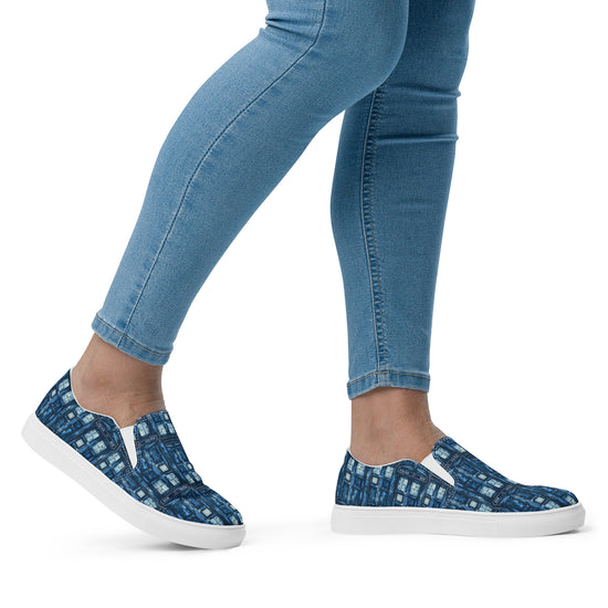 Tardis All-Over Print Women's Slip-On Canvas Shoes - Fandom-Made