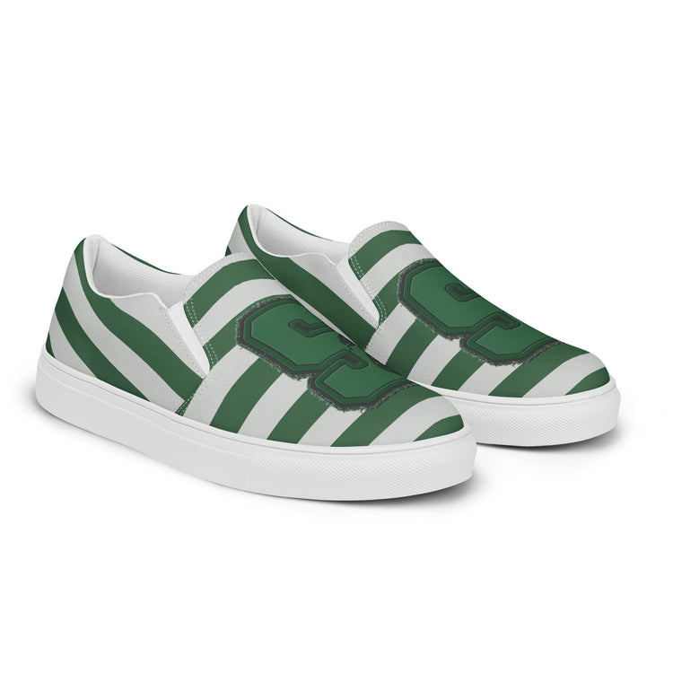 Slytherin G Embroidery Design Women's Slip-On Canvas Shoes - Fandom-Made