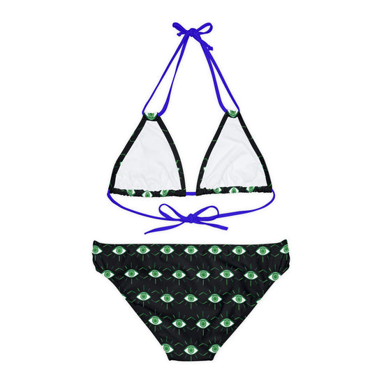 Pot Leaf Third Eye Strappy Bikini Set - Fandom-Made