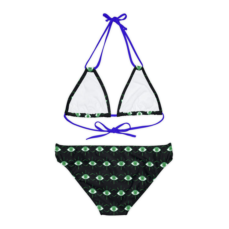 Pot Leaf Third Eye Strappy Bikini Set - Fandom-Made