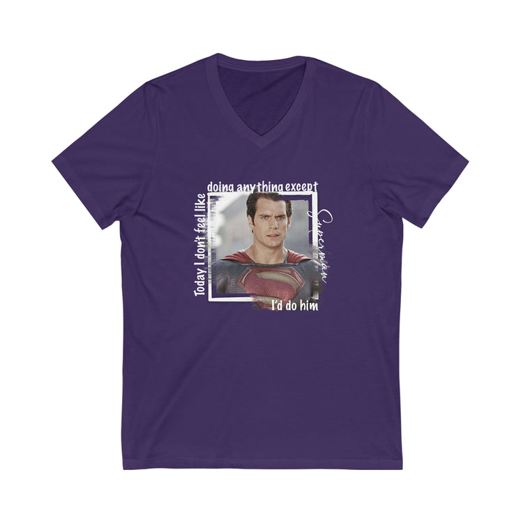 Superman, Henry Cavill Short Sleeve V-Neck Tee - Fandom-Made