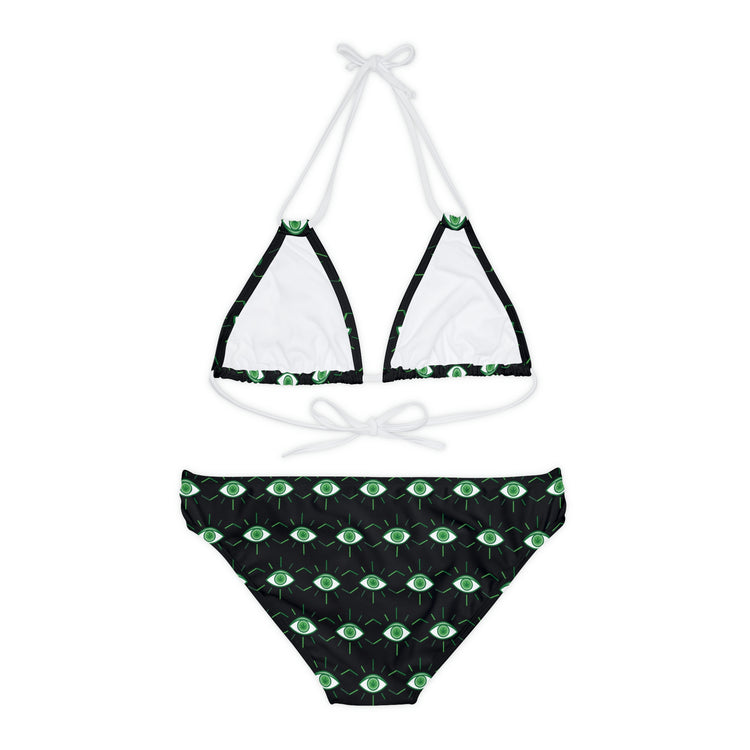 Pot Leaf Third Eye Strappy Bikini Set - Fandom-Made