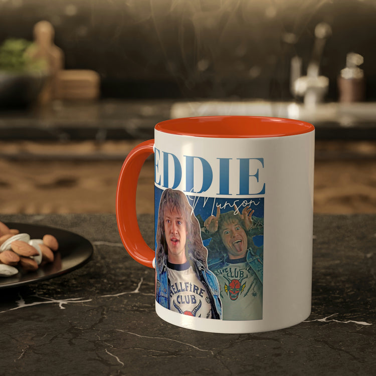 Eddie Munson Collage Mug, 11oz - Fandom-Made
