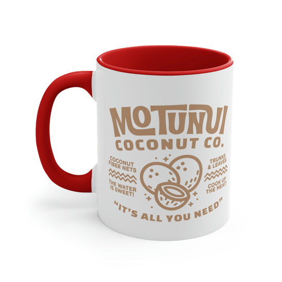 Motunui Coconut Co. Colorful Accent Mugs, 11oz - Fandom-Made