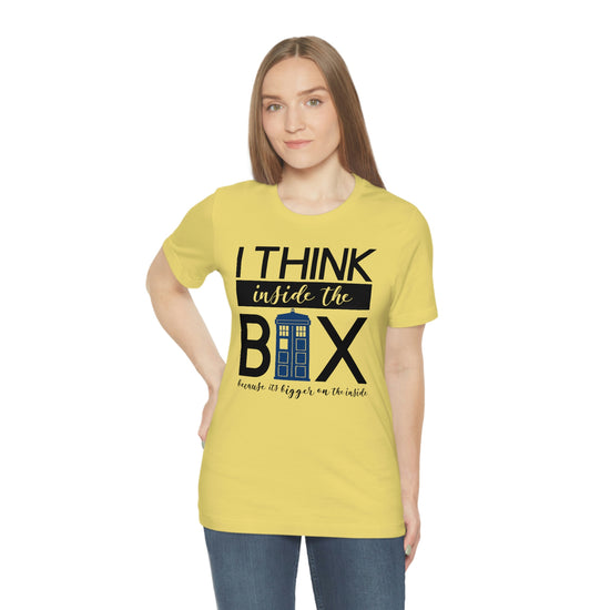 Doctor Who Unisex Jersey Short Sleeve Tee - I think Inside The Box - Fandom-Made
