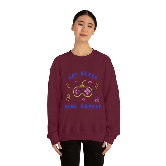 Eat, Sleep, Game Crewneck Sweatshirt - Fandom-Made