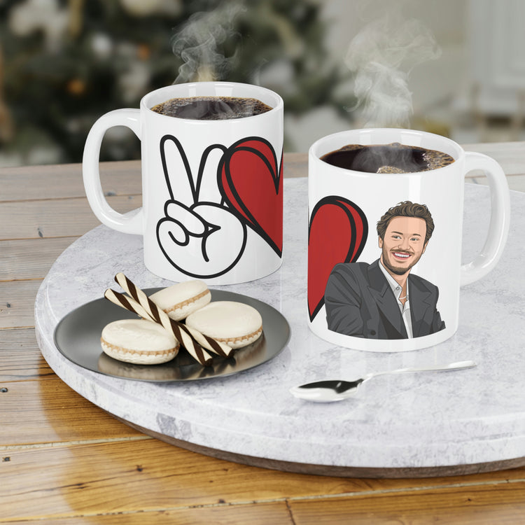 Peace, Love, Joseph Quinn Ceramic Mug - Fandom-Made