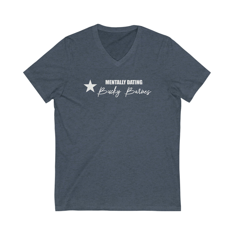 Mentally Dating Bucky Barnes V-Neck Tee - Fandom-Made