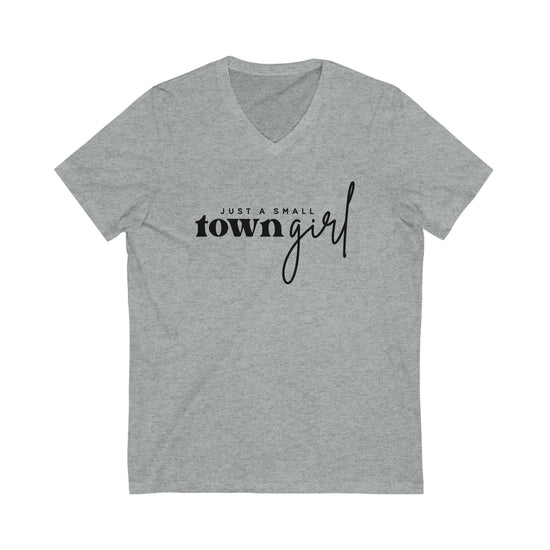Just a Small Town Girl Short Sleeve V-Neck Tee - Fandom-Made