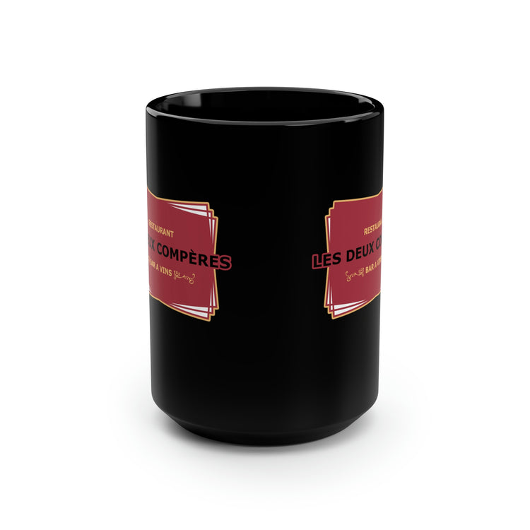 Les Deux Compéres Black Mug, 15oz - Fandom-Made