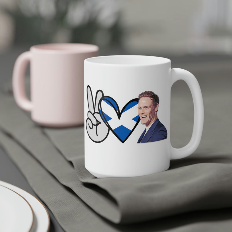 Peace, Love, Sam Heughan Mugs - Fandom-Made