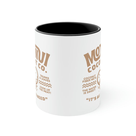 Motunui Coconut Co. Colorful Accent Mugs, 11oz - Fandom-Made