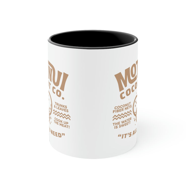 Motunui Coconut Co. Colorful Accent Mugs, 11oz - Fandom-Made