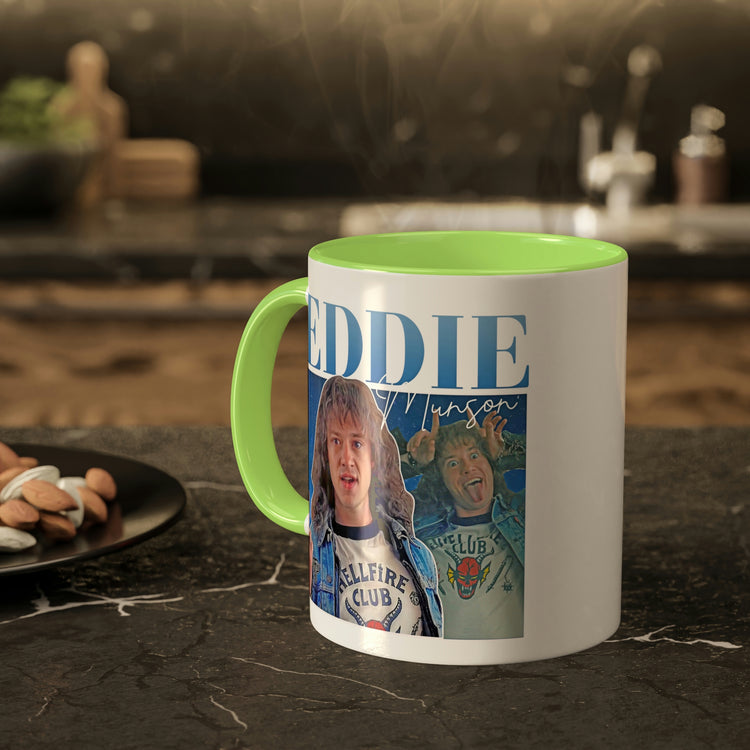 Eddie Munson Collage Mug, 11oz - Fandom-Made