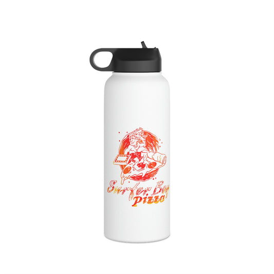 Surfer Boy Pizza Water Bottle - Fandom-Made