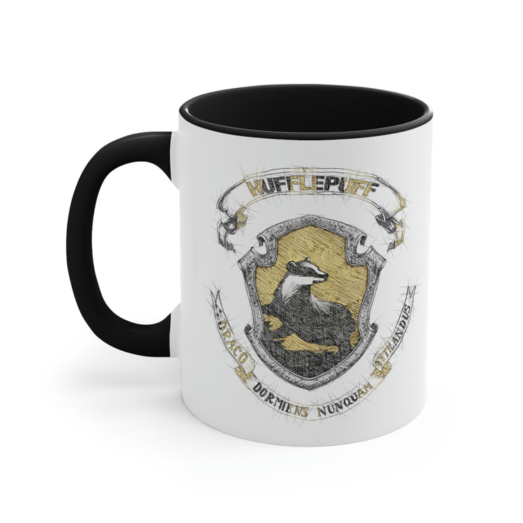 Hufflepuff Drawing Accent Coffee Mug - Fandom-Made
