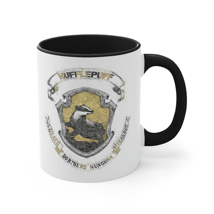Hufflepuff Drawing Accent Coffee Mug - Fandom-Made
