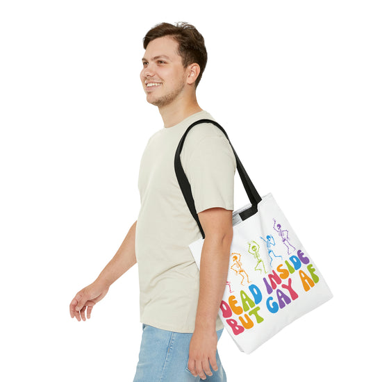 Dead Inside, but Gay AF Tote Bag - Fandom-Made