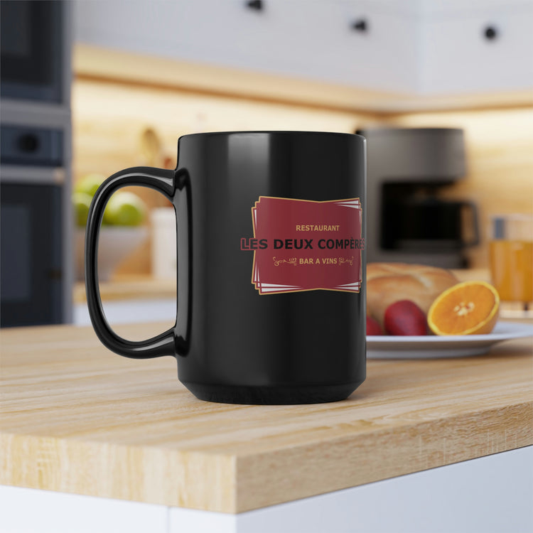 Les Deux Compéres Black Mug, 15oz - Fandom-Made