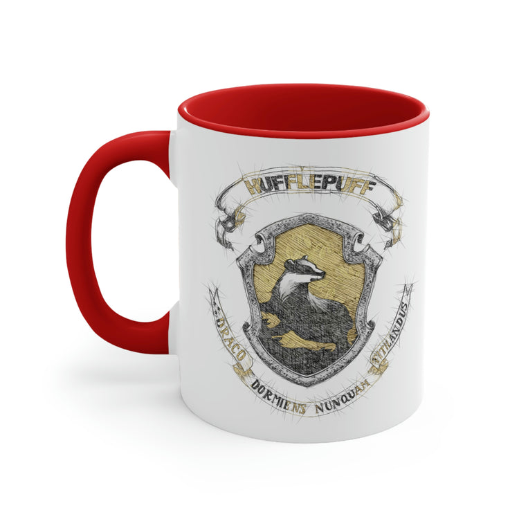 Hufflepuff Drawing Accent Coffee Mug - Fandom-Made