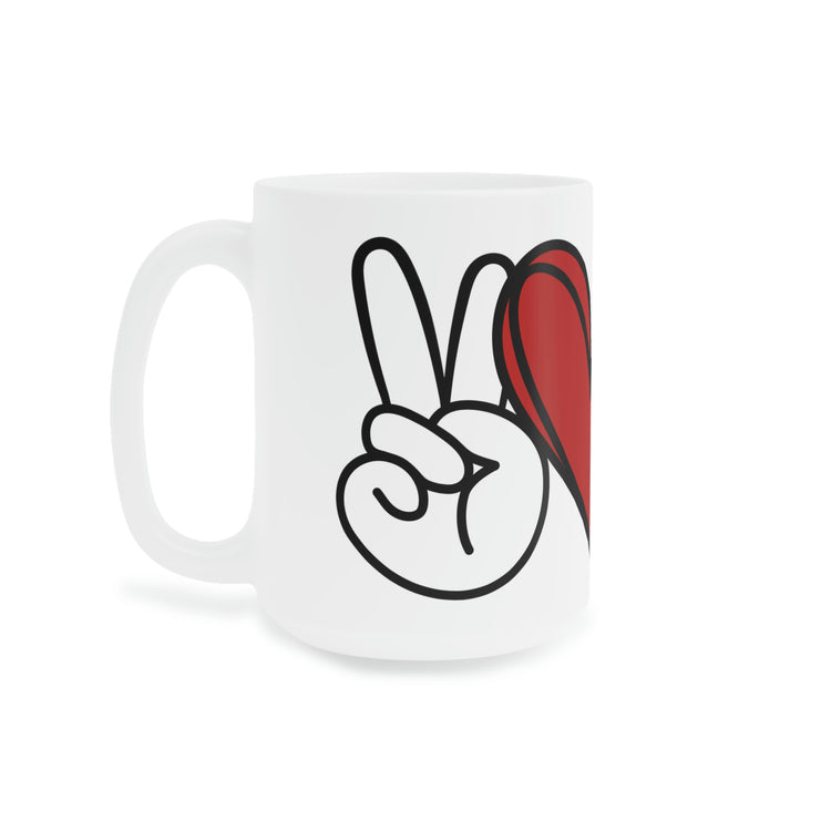 Peace, Love, Joseph Quinn Ceramic Mug - Fandom-Made