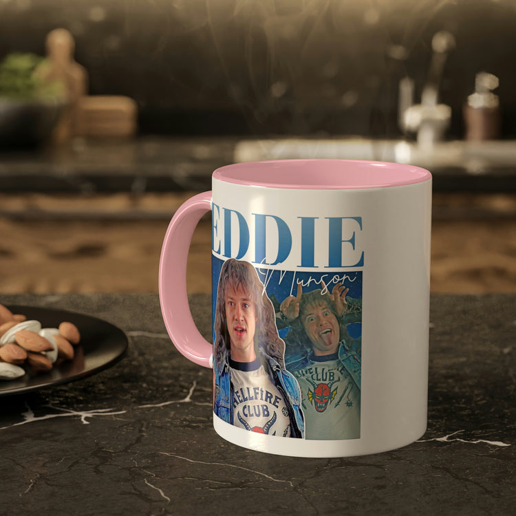 Eddie Munson Collage Mug, 11oz - Fandom-Made