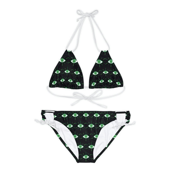 Pot Leaf Third Eye Strappy Bikini Set - Fandom-Made