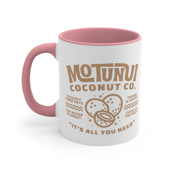 Motunui Coconut Co. Colorful Accent Mugs, 11oz - Fandom-Made