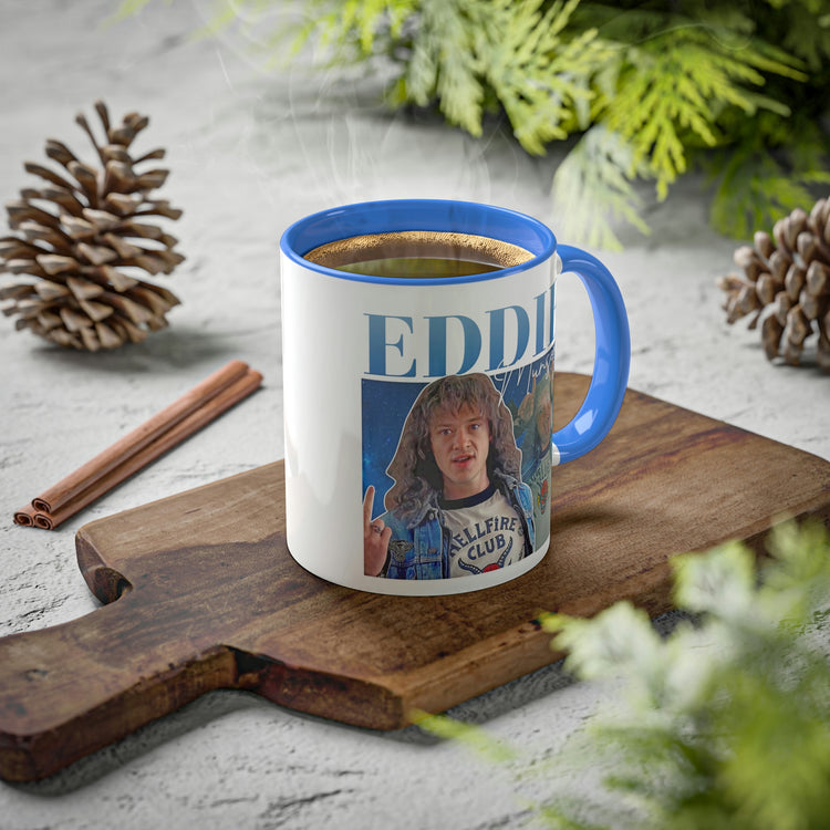 Eddie Munson Collage Mug, 11oz - Fandom-Made