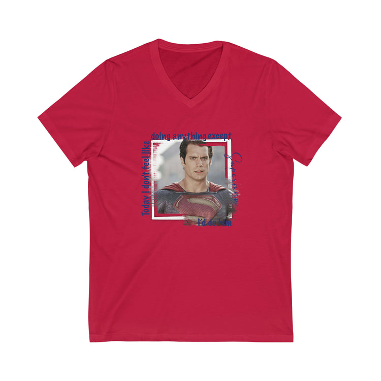 Superman, Henry Cavill Short Sleeve V-Neck Tee - Fandom-Made