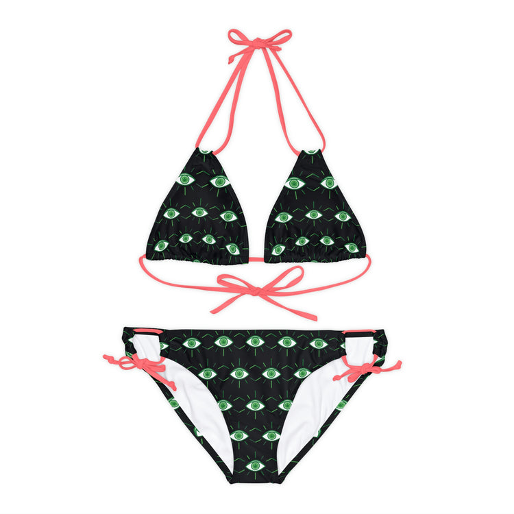 Pot Leaf Third Eye Strappy Bikini Set - Fandom-Made