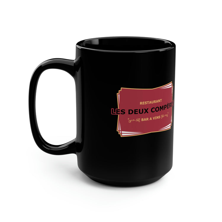 Les Deux Compéres Black Mug, 15oz - Fandom-Made