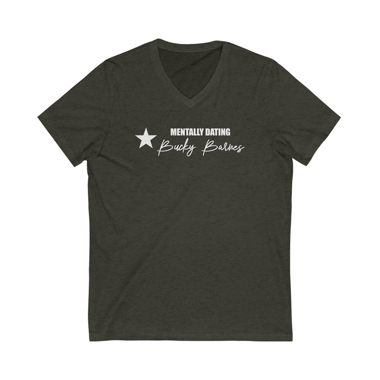 Mentally Dating Bucky Barnes V-Neck Tee - Fandom-Made