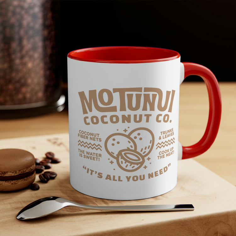 Motunui Coconut Co. Colorful Accent Mugs, 11oz - Fandom-Made