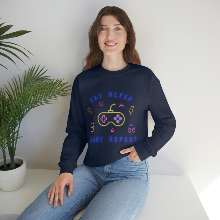 Eat, Sleep, Game Crewneck Sweatshirt - Fandom-Made