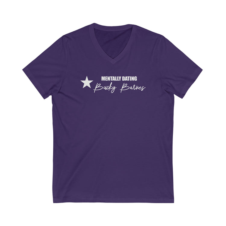 Mentally Dating Bucky Barnes V-Neck Tee - Fandom-Made