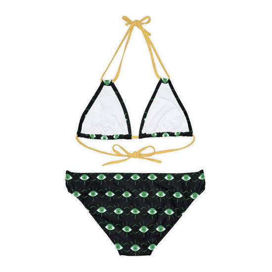 Pot Leaf Third Eye Strappy Bikini Set - Fandom-Made
