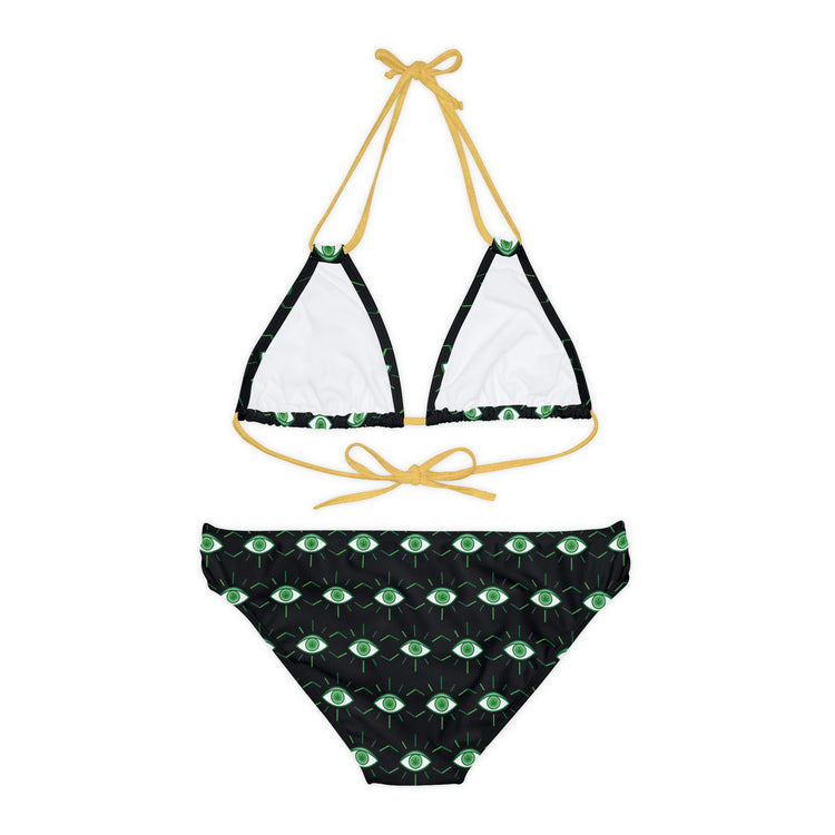 Pot Leaf Third Eye Strappy Bikini Set - Fandom-Made