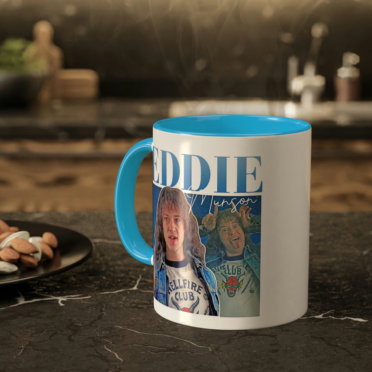 Eddie Munson Collage Mug, 11oz - Fandom-Made