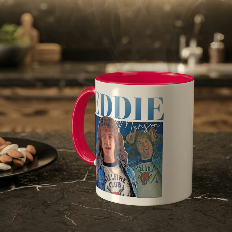 Eddie Munson Collage Mug, 11oz - Fandom-Made