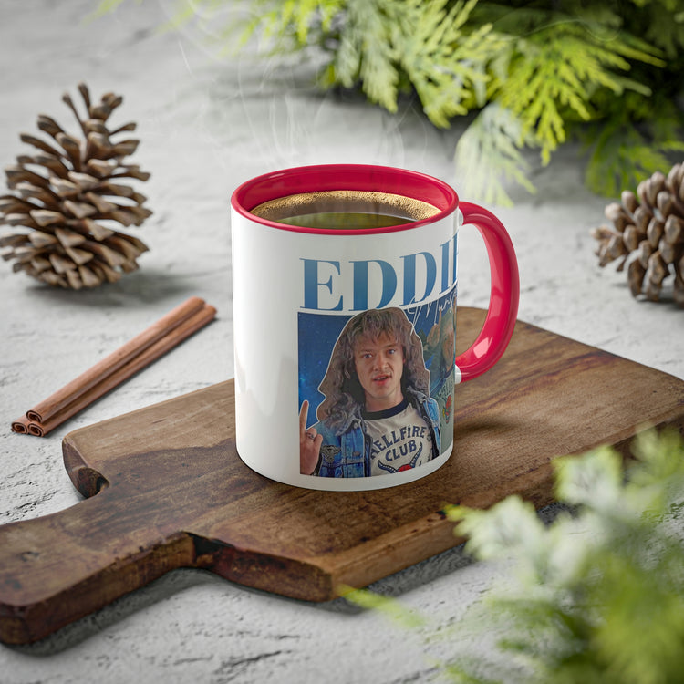 Eddie Munson Collage Mug, 11oz - Fandom-Made