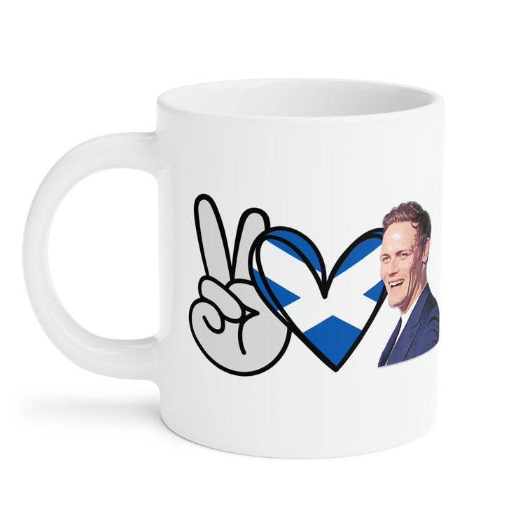 Peace, Love, Sam Heughan Mugs - Fandom-Made