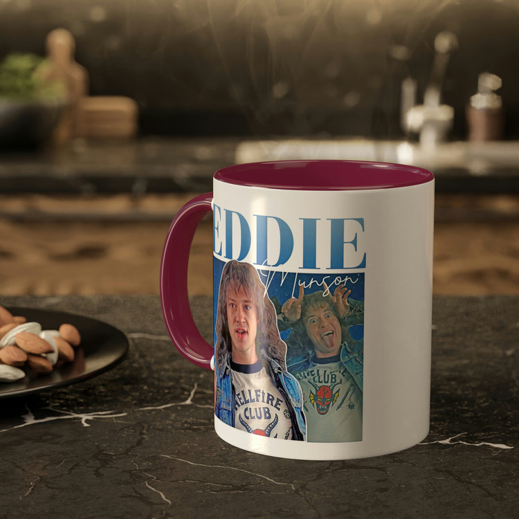 Eddie Munson Collage Mug, 11oz - Fandom-Made