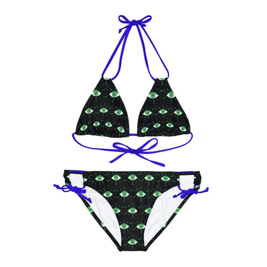 Pot Leaf Third Eye Strappy Bikini Set - Fandom-Made