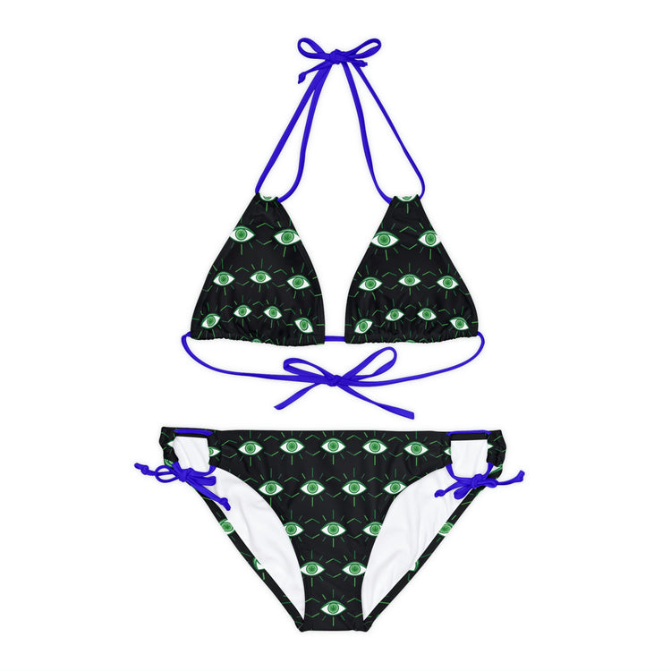 Pot Leaf Third Eye Strappy Bikini Set - Fandom-Made