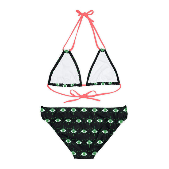 Pot Leaf Third Eye Strappy Bikini Set - Fandom-Made