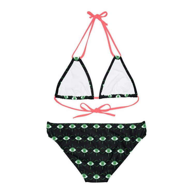 Pot Leaf Third Eye Strappy Bikini Set - Fandom-Made